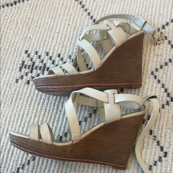 Coach Women's Beige Strappy Sandals with Wedge Heel, 9.5 - Picture 5 of 7